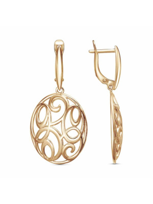 Серьги бижутерия, покрытие - золочение, без вставок