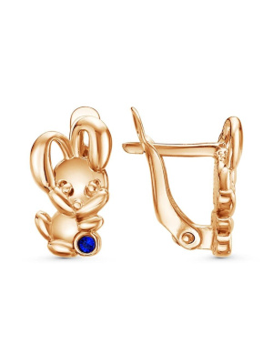 Серьги бижутерия, покрытие - золочение, вставка - стекло ювелирное preciosa