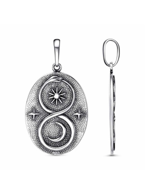 Подвеска бижутерия, покрытие - серебрение с оксидированием, без вставок