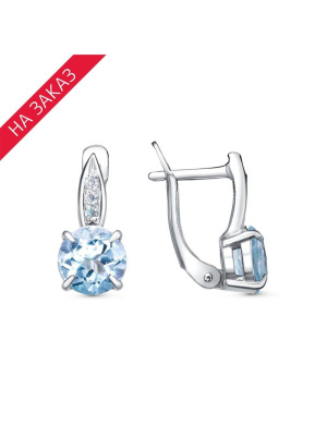 Серьги серебро 925 пробы, покрытие - родирование