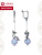 Серьги бижутерия, покрытие - серебрение с оксидированием, вставка - имитация жемчуга