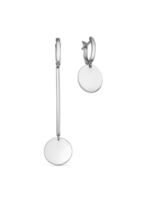 Серьги серебро 925 пробы, покрытие - родирование, без вставок