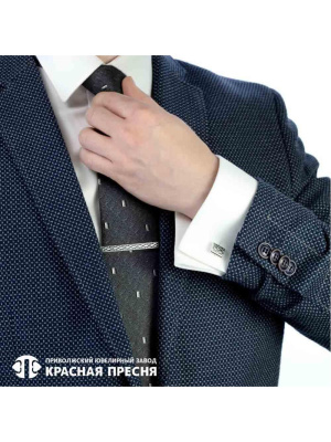 Зажим серебро 925 пробы, покрытие - оксидирование, без вставок
