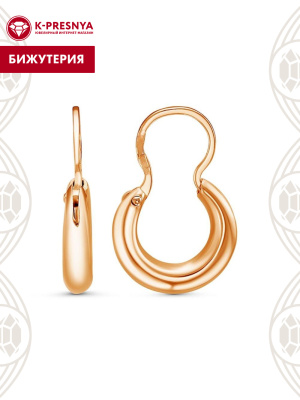 Серьги бижутерия, покрытие - золочение, без вставок