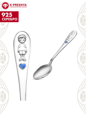 Ложка серебро 925 пробы, без покрытия, отделка - эмаль, без вставок