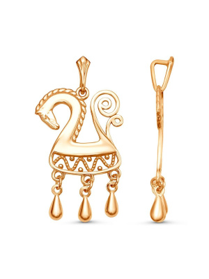 Подвеска серебро 925 пробы, покрытие - золочение, без вставок