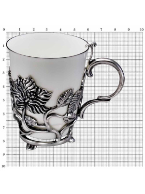 Подстаканник серебро 925 пробы, покрытие - оксидирование, без вставок