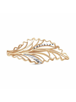 Брошь бижутерия, покрытие - золочение, отделка - алмазная грань, без вставок