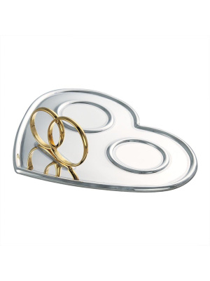 Поднос для молодоженов серебро 925 пробы, покрытие - выборочное золочение, без вставок