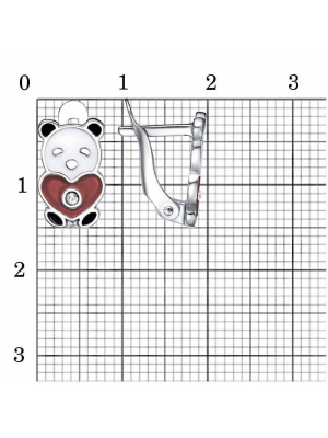 Серьги бижутерия, покрытие - платинирование, отделка - эмаль, вставка - стекло ювелирное preciosa