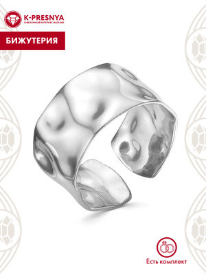 Кольцо бижутерия, покрытие - серебрение с оксидированием, без вставок