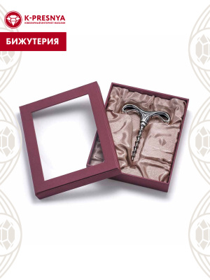 Штопор бижутерия, покрытие - серебрение с оксидированием, без вставок