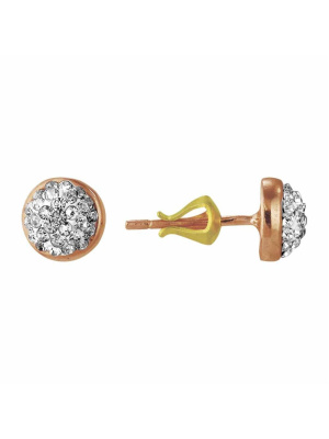 Серьги серебро 925 пробы, покрытие - золочение, вставка - стекло ювелирное preciosa