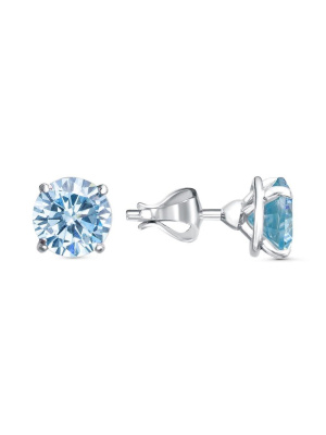 Серьги серебро 925 пробы, покрытие - родирование, вставка - фианит (недрагоценный камень)