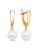 Серьги серебро 925 пробы, покрытие - золочение, вставка - имитация жемчуга