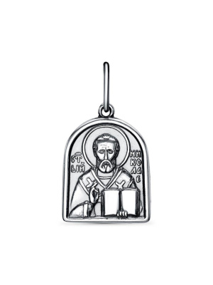 Подвеска "николай чудотворец" серебро 925 пробы, покрытие - оксидирование, без вставок