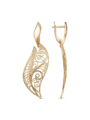 Серьги бижутерия, покрытие - золочение, без вставок