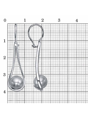 Серьги бижутерия, покрытие - платинирование, вставка - имитация жемчуга