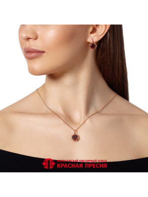 Серьги серебро 925 пробы, покрытие - золочение, вставка - фианит (недрагоценный камень)