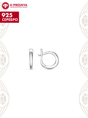 Серьги серебро 925 пробы, покрытие - родирование, без вставок