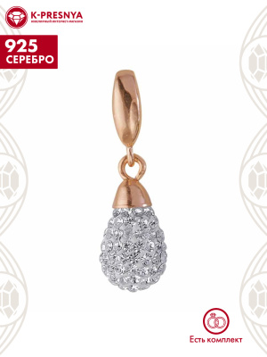 Подвеска серебро 925 пробы, покрытие - золочение, вставка - стекло ювелирное preciosa