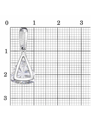 Подвеска серебро 925 пробы, покрытие - платинирование, вставка - фианит (недрагоценный камень)