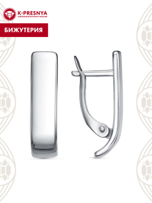 Серьги бижутерия, покрытие - платинирование, без вставок