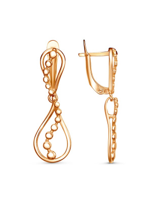 Серьги бижутерия, покрытие - золочение, без вставок