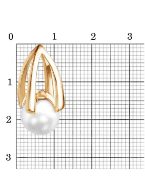 Подвеска бижутерия, покрытие - золочение, вставка - имитация жемчуга