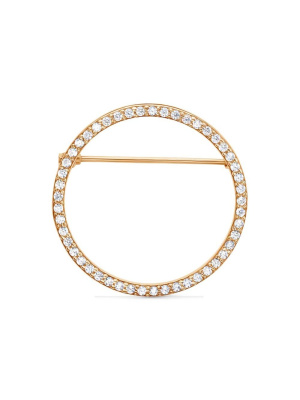 Брошь серебро 925 пробы, покрытие - золочение, вставка - фианит (недрагоценный камень)