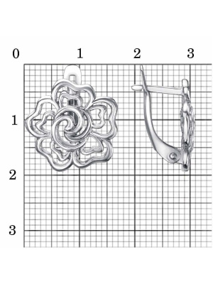 Серьги бижутерия, покрытие - платинирование, без вставок