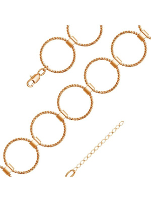 Браслет серебро 925 пробы, покрытие - золочение, без вставок