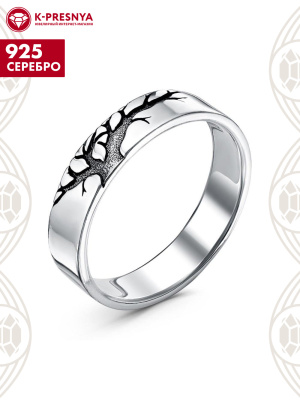 Кольцо серебро 925 пробы, покрытие - оксидирование, без вставок