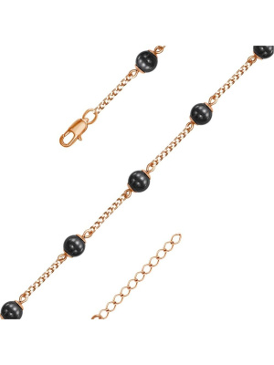 Браслет бижутерия, покрытие - золочение, вставка - гематит