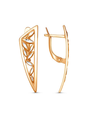 Серьги бижутерия, покрытие - серебрение с оксидированием, отделка - алмазная грань, без вставок