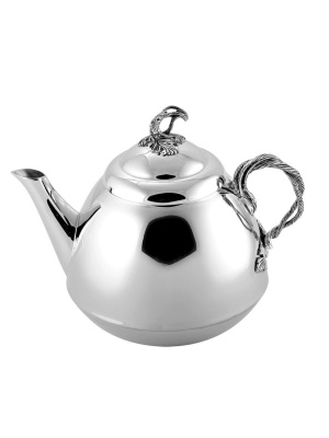 Чайник заварочный серебро 925 пробы, покрытие - оксидирование, без вставок