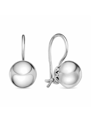 Серьги серебро 925 пробы, покрытие - родирование, без вставок