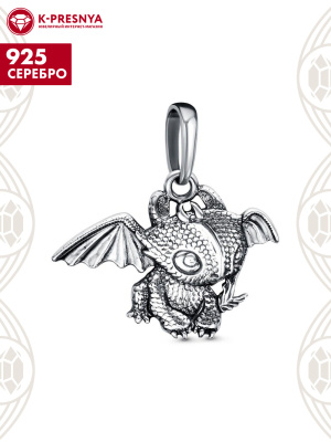 Подвеска серебро 925 пробы, покрытие - оксидирование, без вставок