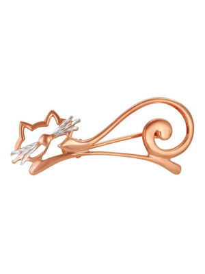 Брошь серебро 925 пробы, покрытие - золочение, отделка - алмазная грань, без вставок