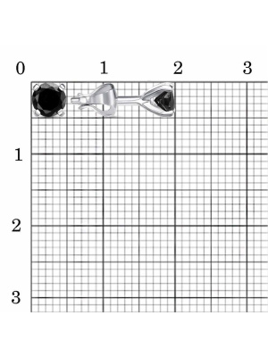 Серьги бижутерия, покрытие - серебрение, вставка - фианит (недрагоценный камень)