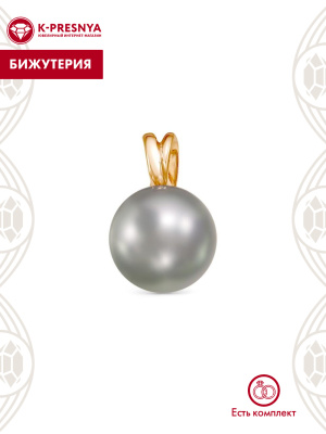 Подвеска бижутерия, покрытие - золочение, вставка - имитация жемчуга