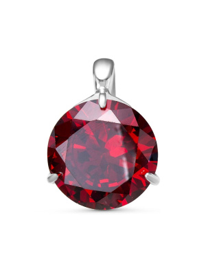 Подвеска бижутерия, покрытие - серебрение, вставка - фианит (недрагоценный камень)