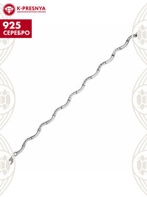 Браслет серебро 925 пробы, покрытие - оксидирование, без вставок