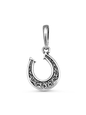 Подвеска бижутерия, покрытие - серебрение с оксидированием, без вставок