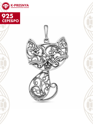 Подвеска серебро 925 пробы, покрытие - оксидирование, без вставок