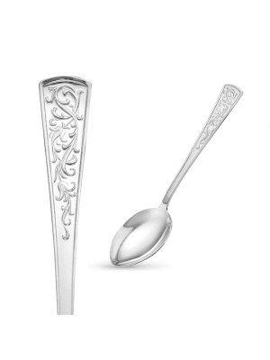 Ложка десертная "стиль" серебро 925 пробы, без покрытия, без вставок