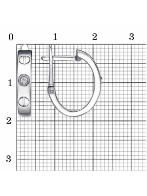 Серьги бижутерия, покрытие - платинирование, вставка - стекло ювелирное preciosa