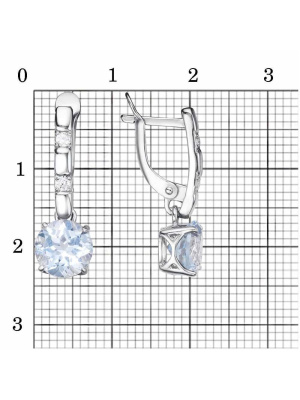 Серьги серебро 925 пробы, покрытие - родирование