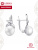 Серьги бижутерия, покрытие - серебрение, вставка - культивированный жемчуг, фианит (недрагоценный камень)