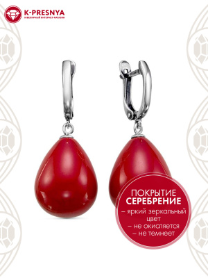 Серьги бижутерия, покрытие - серебрение с оксидированием, вставка - имитация жемчуга